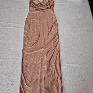 Elegant Nude Maxi Dress